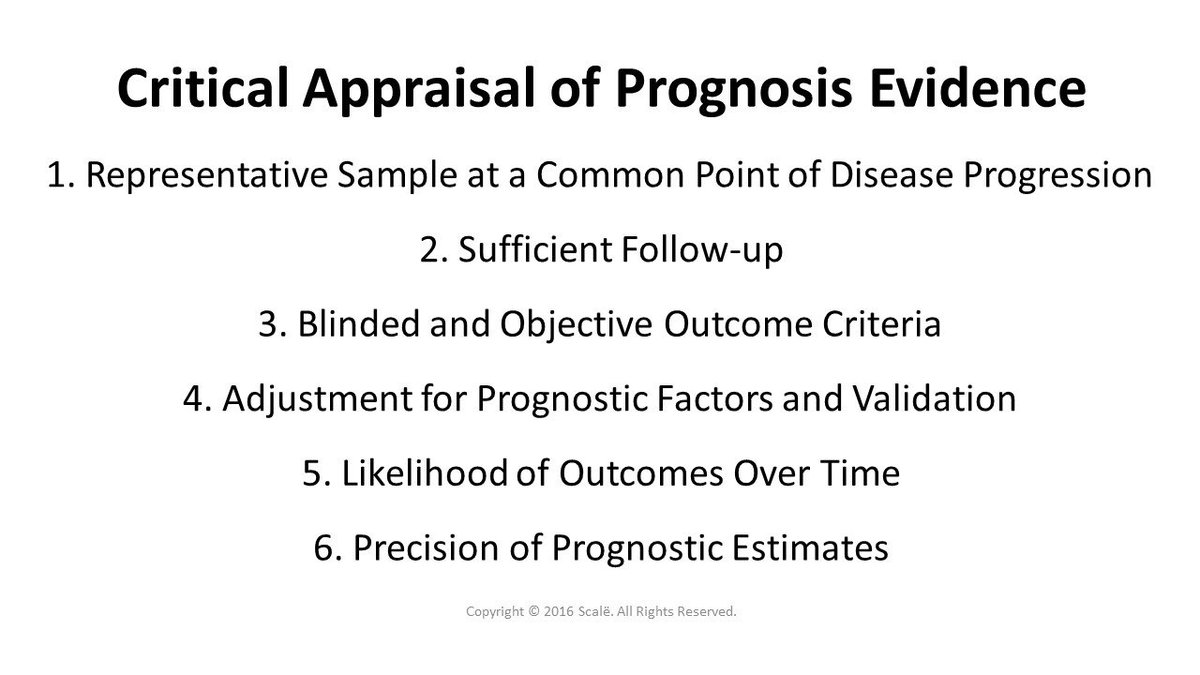 ResearchEngine's tweet image. Conduct a critical appraisal of prognosis evidence. scalelive.com/appraising-pro… #ebm #medicine #research #science #tutorial