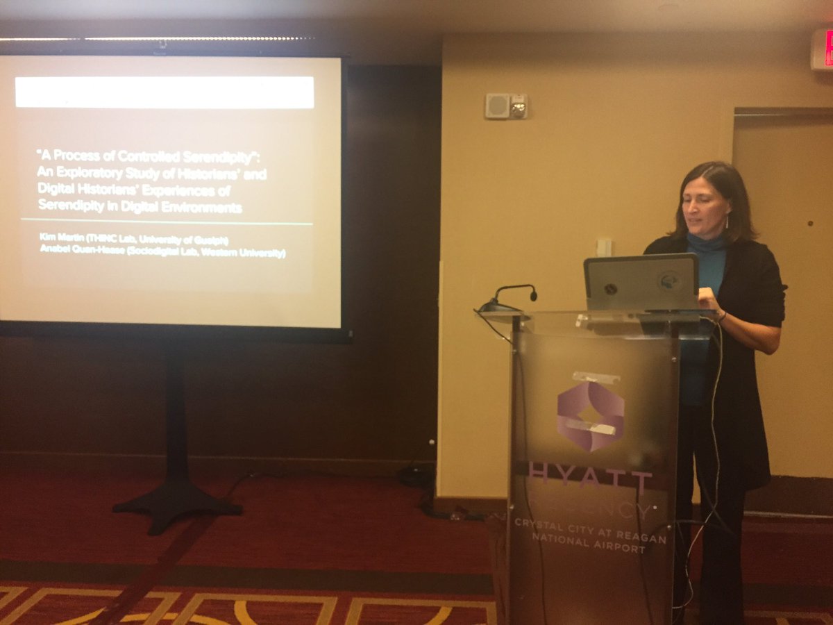 How digital environments can support historians in serendipitously encountering information: Exploration, highlights triggers, connecting through people and keyword searching. #ASIST2017 <a href="/antimony27/">Kim Martin</a>