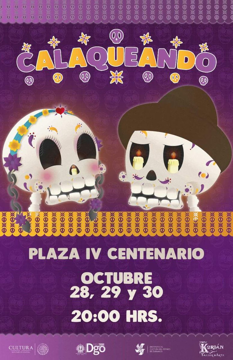 iceddgo's tweet photo. Hoy los esperamos en la Plaza IV Centenario para disfrutar del espectáculo "CALAQUEANDO" de la Cía Korián, en punto de las 20 hrs. #Durango https://t.co/auhJpvHbpR