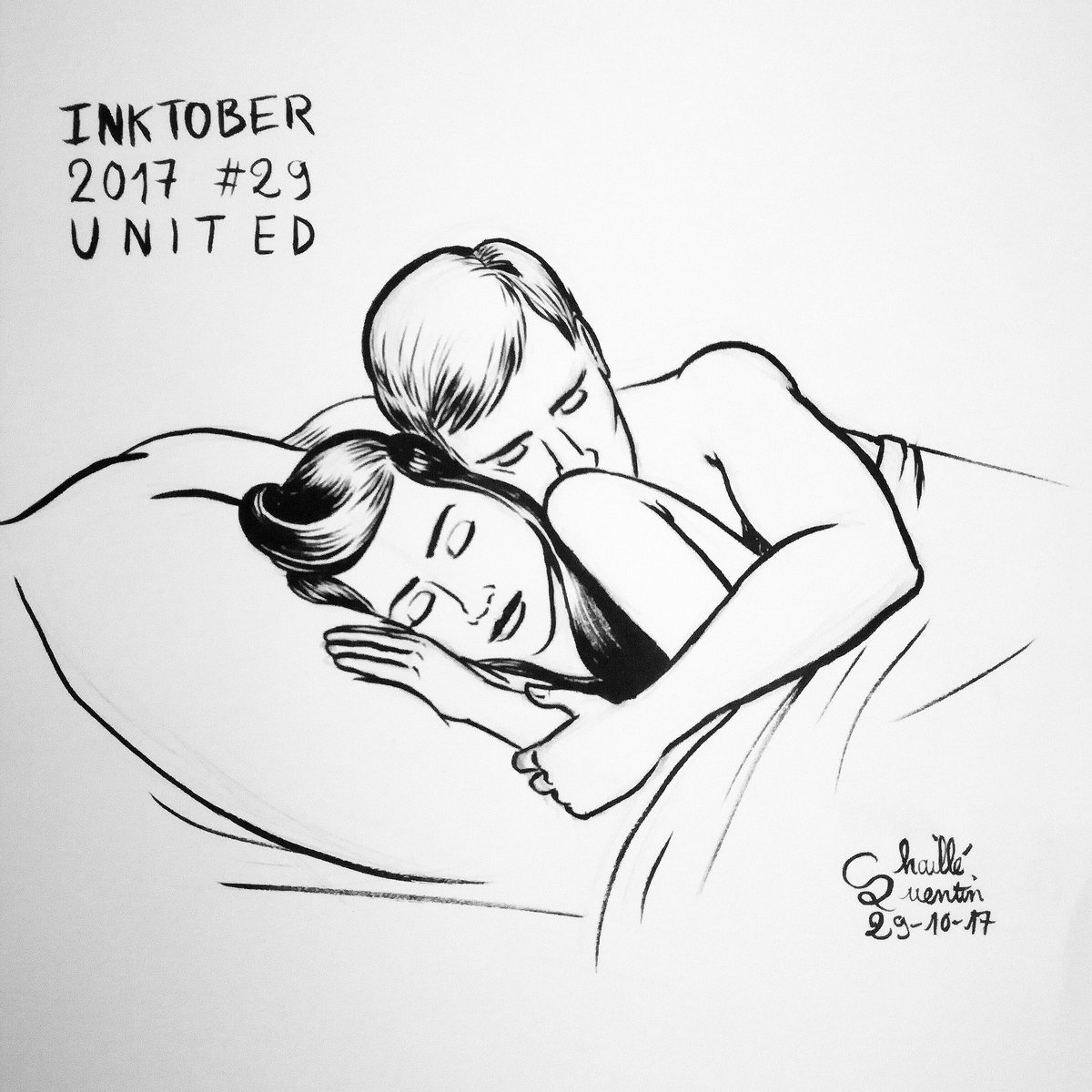 quentinchaille's tweet photo. #Inktober #Inktober2017 #Inktober2017Number29 #united #couple #cuddling #couplecuddling #cuddlinginbed #lovecuddle #InkingWithABrush https://t.co/U9TbBQdhlf