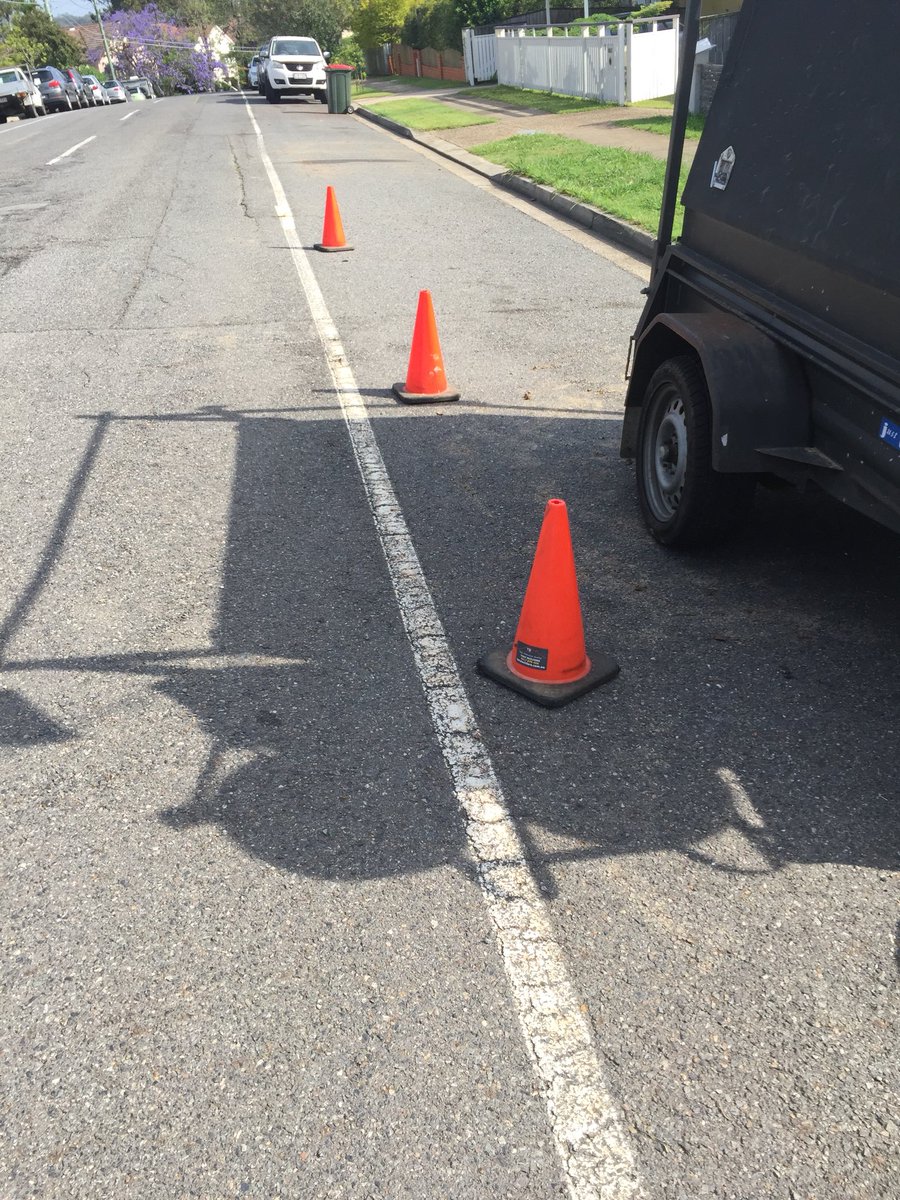 Walking the kids to school I see some are already prepared for Halloween with ‘witches hats’ setup out the front!