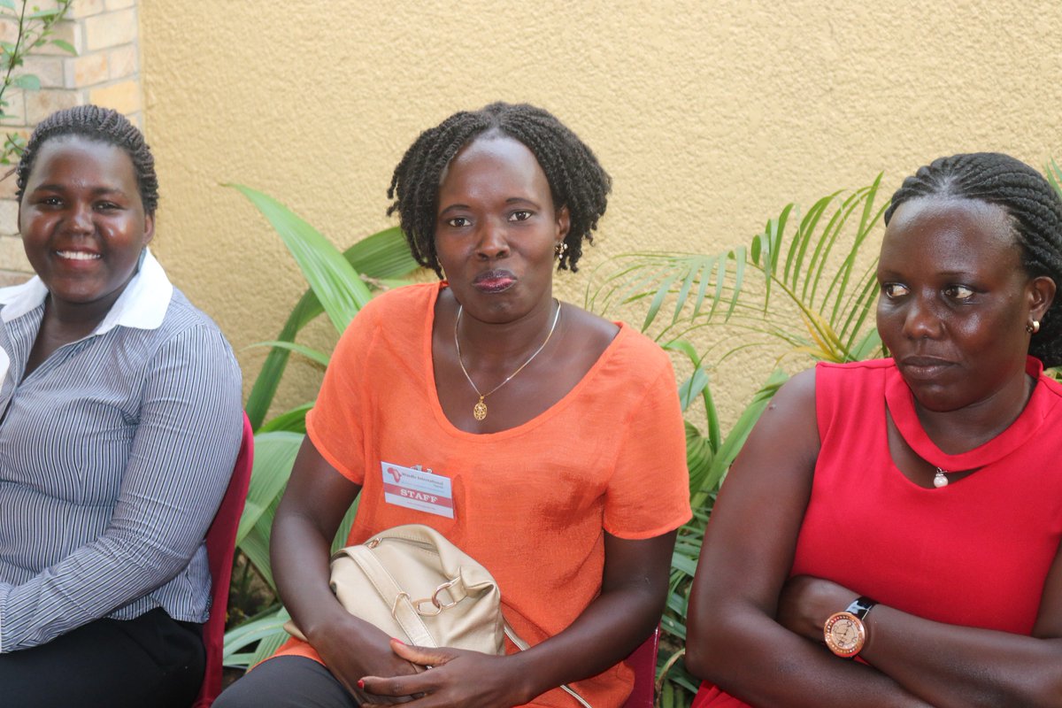 Windle International Programme Manager with Madam Gorethi on her right and an alumni of Windle International Uganda Ms Nancy.