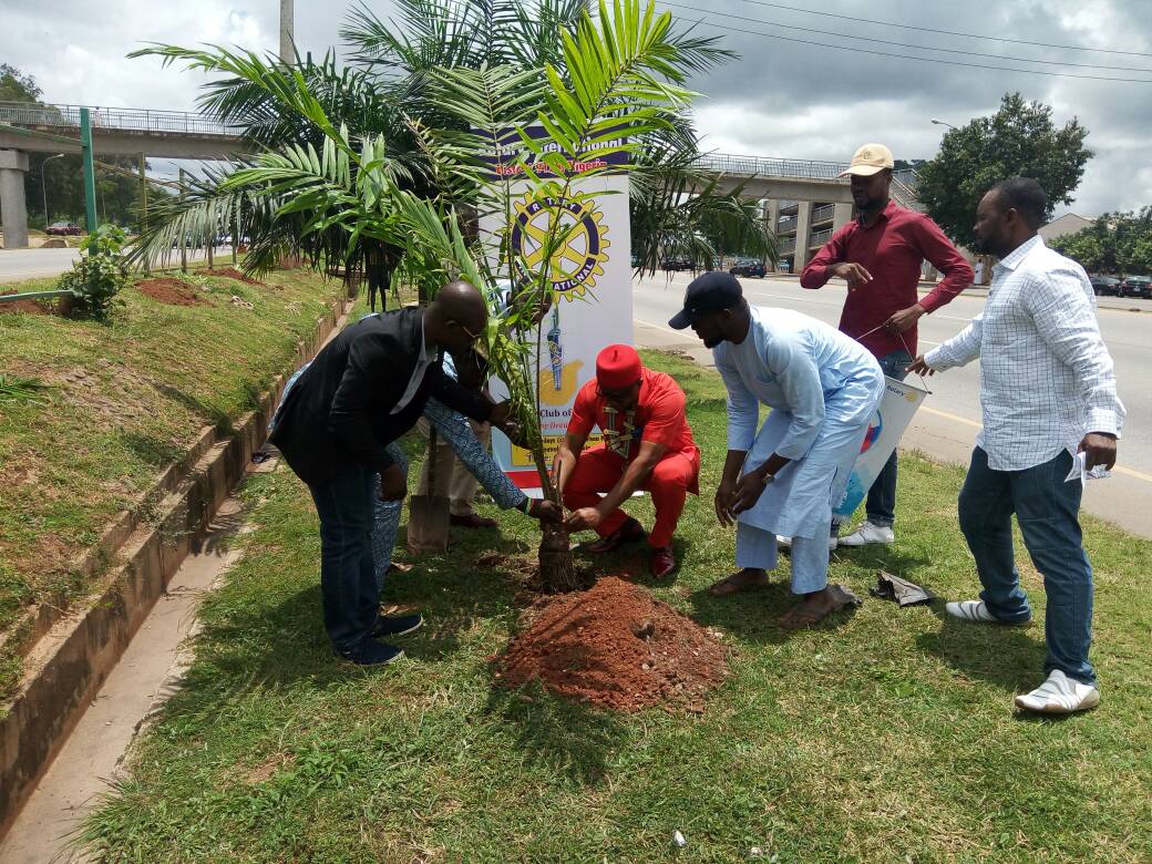 rcabujacity's tweet image. Tree planting project by the Rotary club of Abuja City.going green