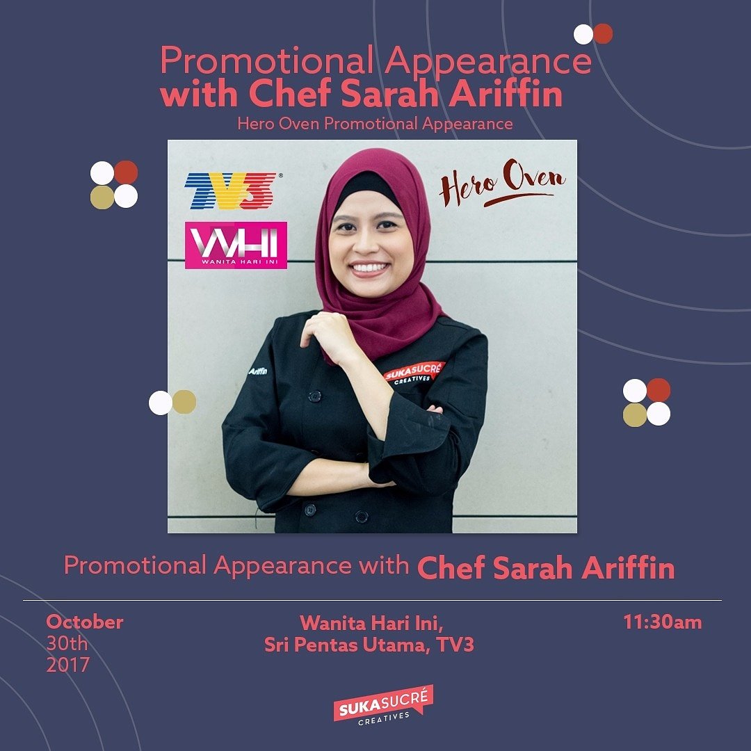 Sukasucrecreatives On Twitter Live Chefsarah Arifin Is On Tv3malaysia S Wanitahariini For Herooven Promo Tune In Now