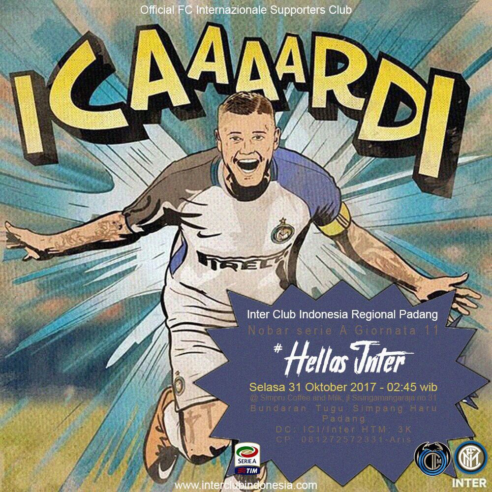 Nobar serie A giornata 11 #HellasVeronaInternazionale
Selasa 31 Oct 2017, 02:45 wib
Venue: SIMPRU coffee and milk
Htm: 3k/5k 
<a href="/infoSumbar/">SUMBAR</a>