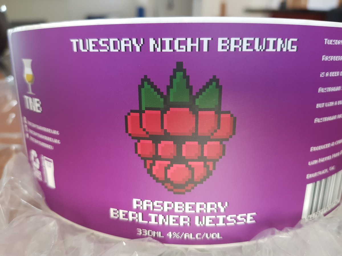 Our printed labels have been delivered. Can't wait to slap these on bottles full of the Raspberry Berliner Weisse!