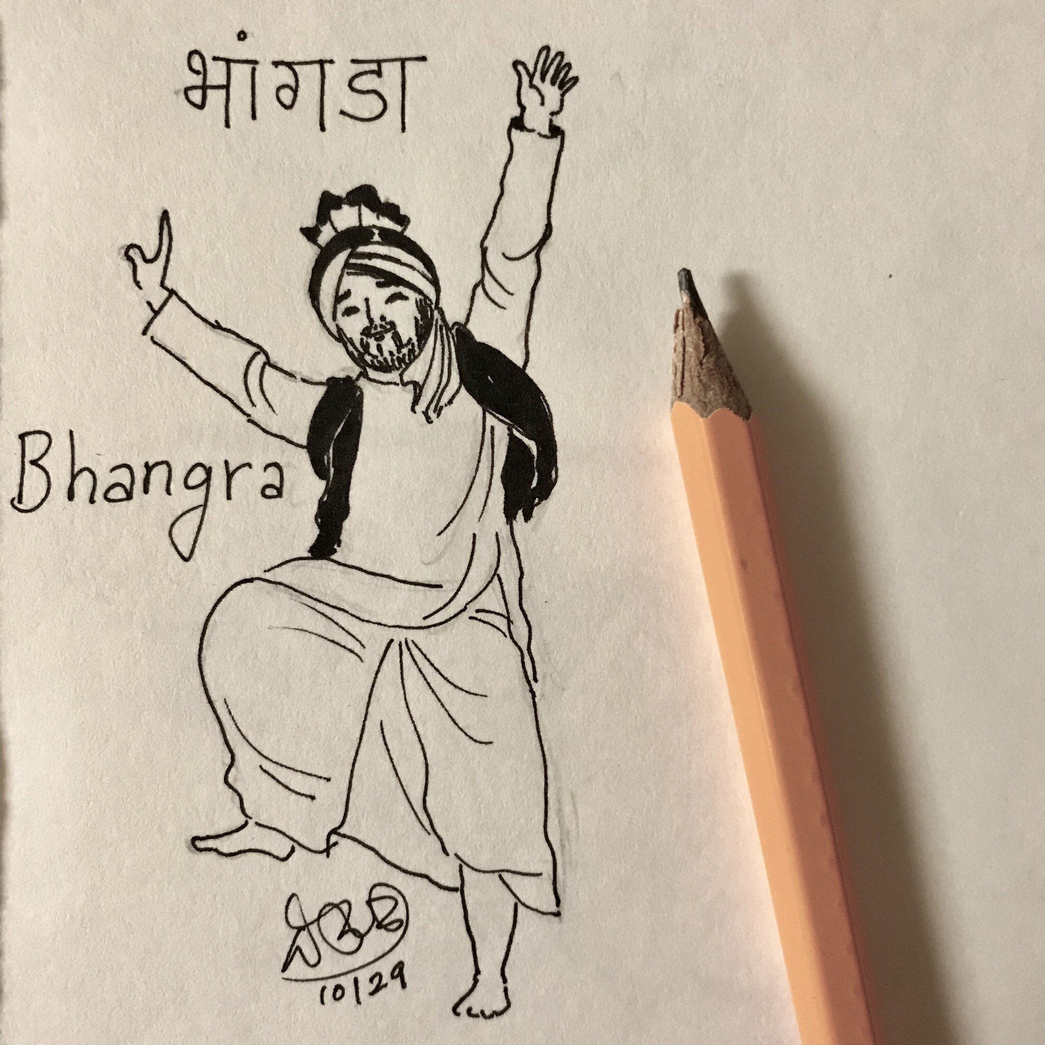 Devika Joglekar on X Bhangra bhangra inktoberday29 indian dance  punjab punjabi ink sketch sketchbook devikajoglekar illustration  incredibleindia httpstcoPujIoy8m4S  X