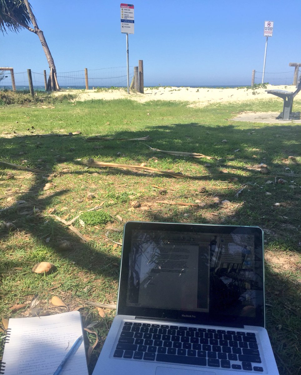 DeejWilkinson's tweet photo. The weekend was over too soon! Much prefer my outside office to the inside one #AIMArch #homework #saltyair #endofmystreet https://t.co/R3O4Y4vaZI