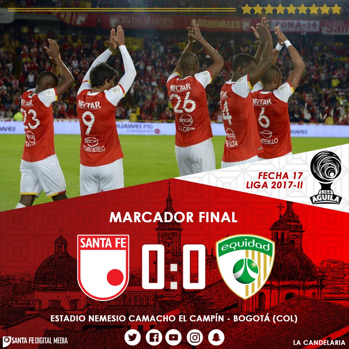 SantaFe's tweet photo. Finaliza el juego en El Campín 🇲🇨🦁

#SFEvsEQU |0:0| ⏱90+3' https://t.co/FgzAGgOYHQ