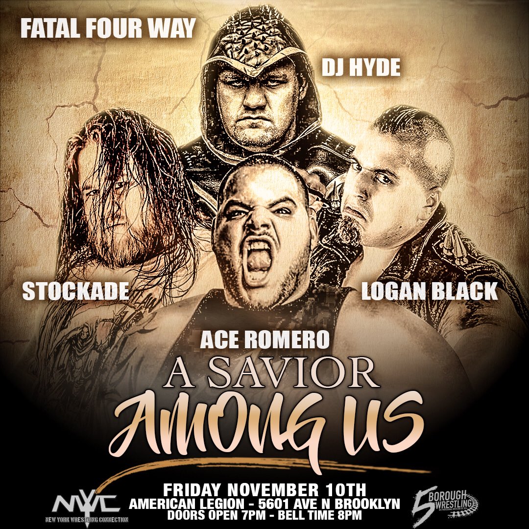 T1WBeckett's tweet photo. #ASaviorAmongUs #Beckett #Administration #FatalFourWay #Lariat #Devil #Chaos #Ace #Brooklyn #NY @Fbw_Wrestling #SaveTheRing #war #fight https://t.co/9Ytt11Abwt