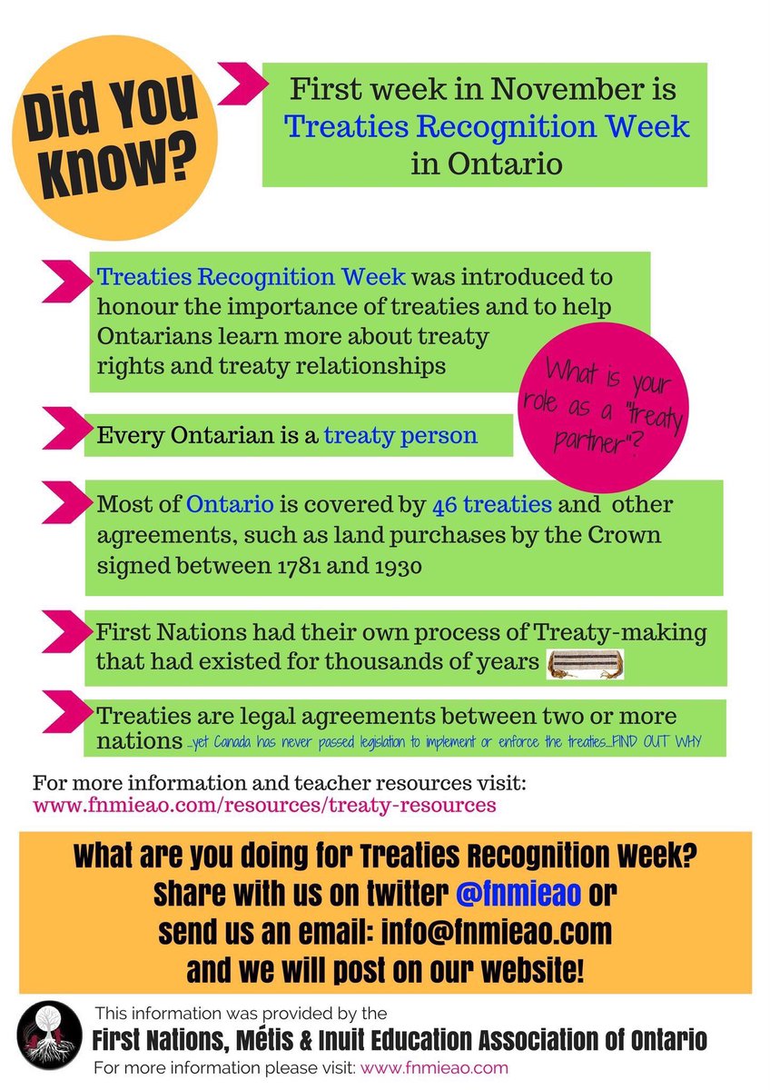 RLimaDPCDSB's tweet photo. The first week of November is Treaty Recognition Week in Ontario #learnmoretogether https://t.co/nQlRWxj4l1