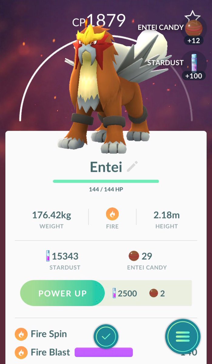 Jahi_Says's tweet image. Got em with that #pinapberry this time #entei #legendarydog #pogo #raid #freeraidbass