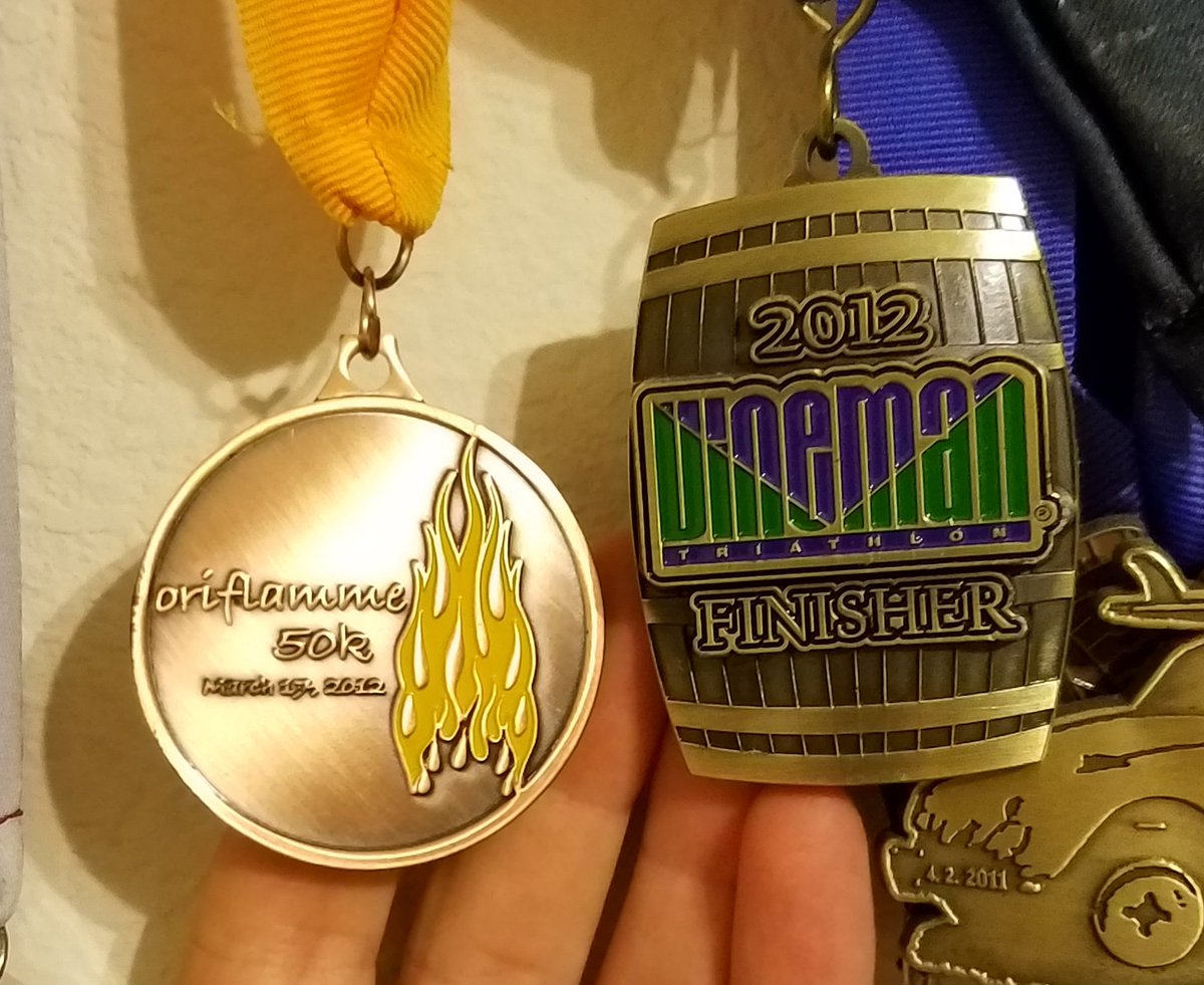 touchted's tweet photo. @therunchat A4b: my Oriflame 50k and #Vineman 140.6 #runchat https://t.co/TIHjTQG9H7