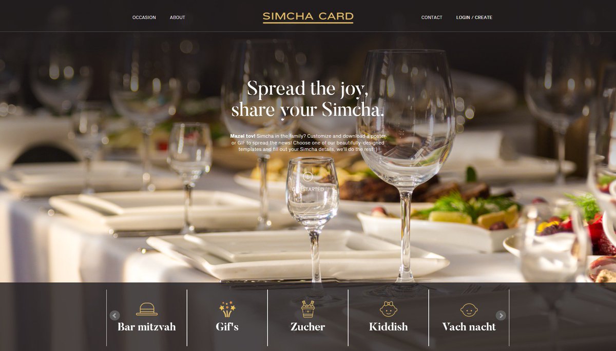 Share your Simcha. Mazel tov! Simcha in the family? Customize and download a poster or GIF to spread the news! #Card
simchacard.com/#!/