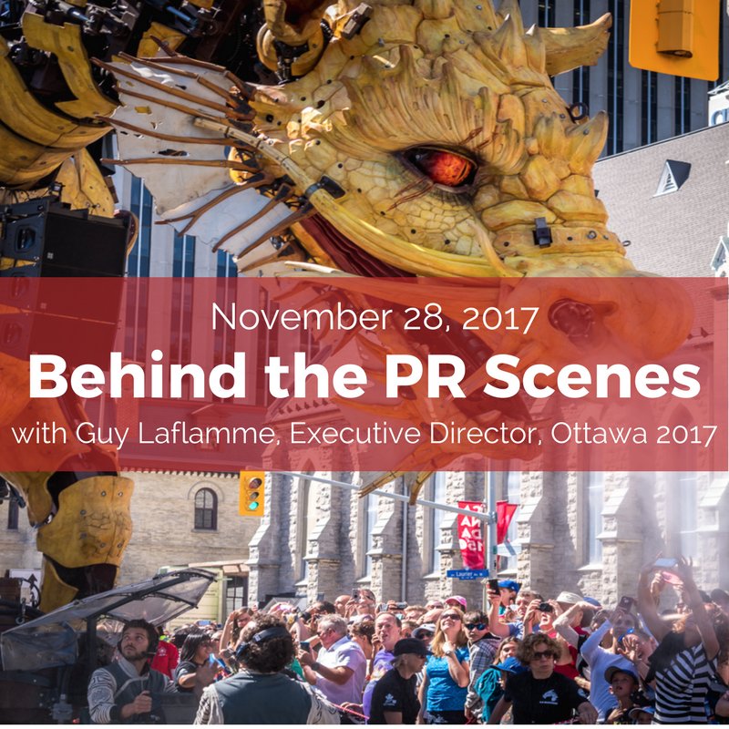 CPRSOttawaGat's tweet photo. Join us on Nov.28 for a behind the PR scenes look at @2017ottawa w/ Exec Director Guy Laflamme. Tickets: https://t.co/JdHYuoDxw2 #Ottawa2017 https://t.co/jaL4BENMkH