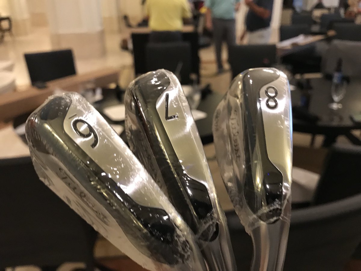 c_a_eleric's tweet photo. amazing weekend with @Titleist @THPGolf #UltimateClubTesting #718T-MB need to bring my a game and these will deliver! https://t.co/wDhm4DSLjH