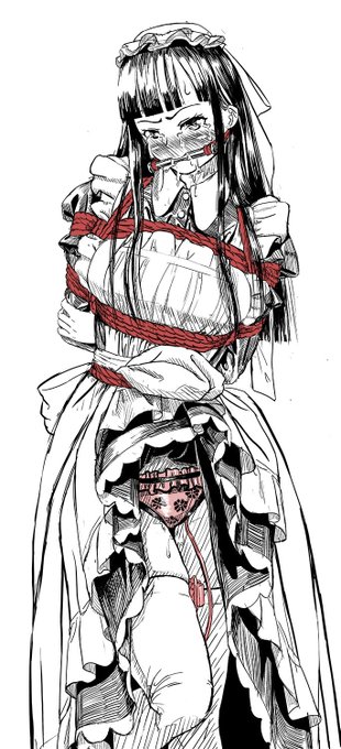 たくし上げられるメイド 