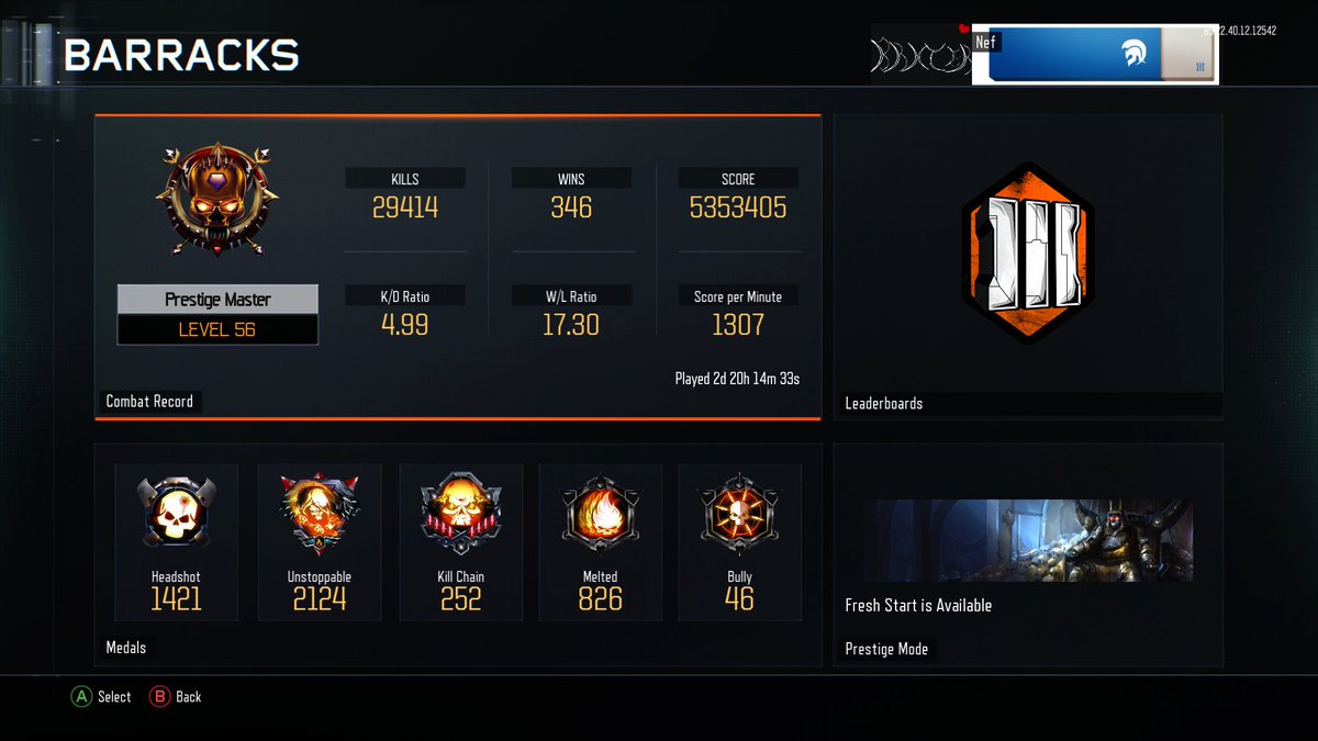 Brxter's tweet image. MASTER PRESTIGE STATS