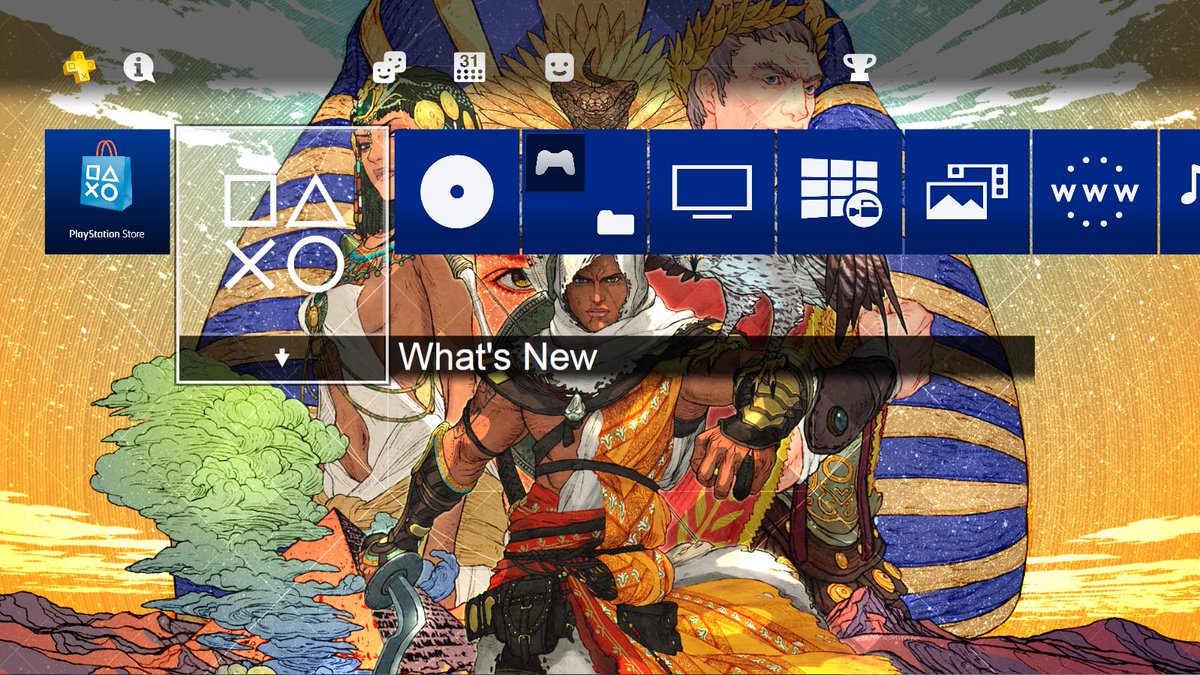 Ubisoft Japan 本日より吉川達哉さんによる アサシン クリード オリジンズ のイラストがplaystation4のテーマとして無料配布開始 ぜひダウンロードしてお使いください T Co H7fz8pfasg