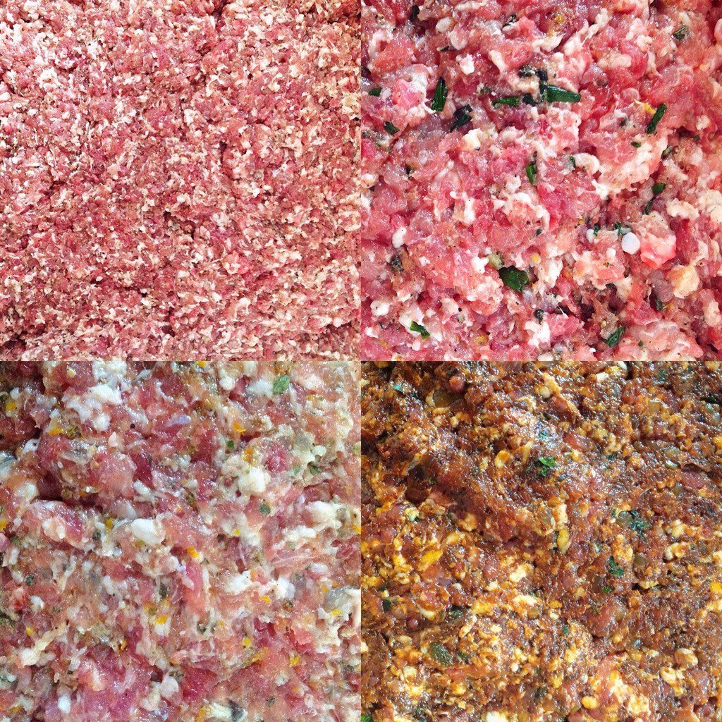 The sausage mix.