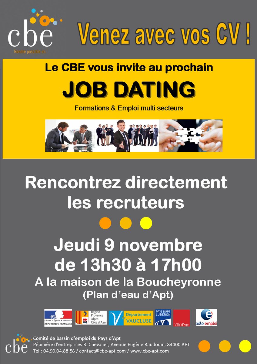 ifriapaca's tweet photo. 🤝 Le jeudi 9 nov., #ifriapaca participera au job dating organisé par le @CBE_PAYS_APT. Plus d'infos ➡️ https://t.co/k3Sj2t1u9i #formation https://t.co/lHEAgnN4O5