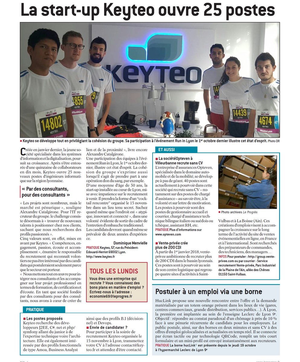 Merci <a href="/leprogreslyon/">Le Progrès Lyon</a> pour cet article. N'oubliez pas, inscrivez vous à l’évènement du 15novembre en nous envoyant un mail: contact@keyteo.fr