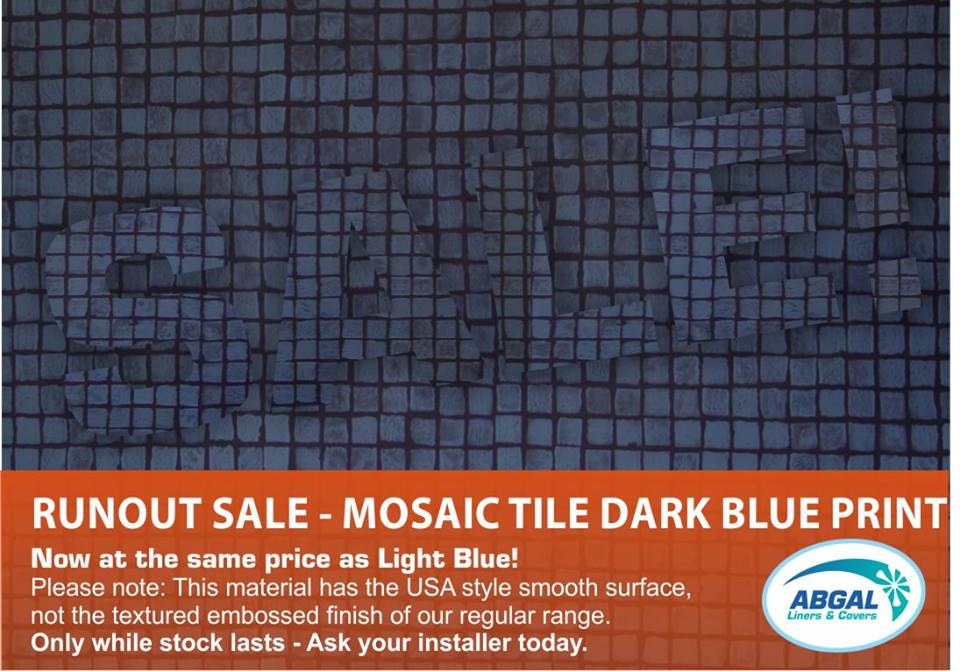 abgal's tweet photo. Love the look of tiles? Check out our run-out sale on Aqualux Mosaic Tile Print in dark blue! Find an installer here:https://t.co/rJakN086LD https://t.co/BDGTK9DLFn