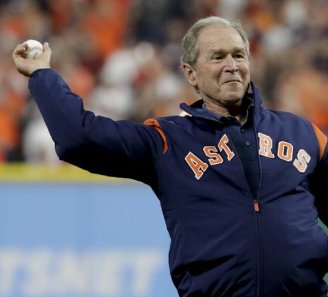 SammyReidFI's tweet photo. George Bush when this game started vs George Bush rn #WorldSeries https://t.co/PYPaINQiVF