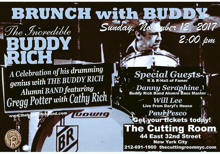 modern_drummer's tweet photo. #November 12th! @CuttingRoomNYC with @dannyseraphine @cathybornrich @pescopaul #buddyrich #greggpotter #drummers #livemusic #brunch https://t.co/UMMk1eC1qj