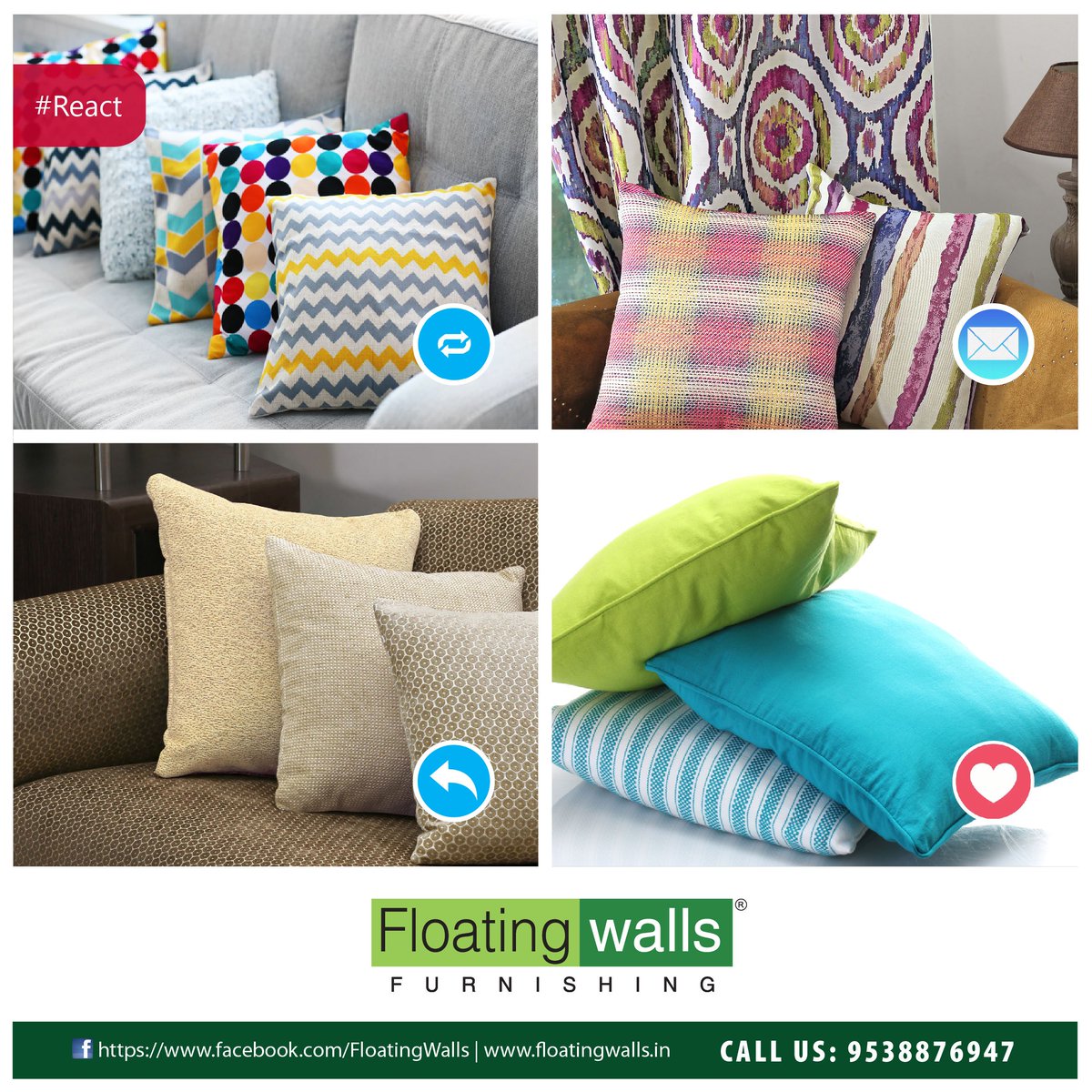 React with your preference for Upholstery design(s). floatingwalls.in
#React #Like #Share #Comment #UpholsteryDesign
