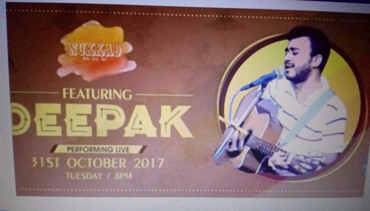 radherock720's tweet photo. Deepak – Live https://t.co/zNwrKjz6i7 at 'Nukkad Café' - #StarClinch #Delhi #events #nukkadcafe & bar #31oct2017 🎸🎻🎻🎻🎻🎹🎼 https://t.co/oZVkTNJXtz