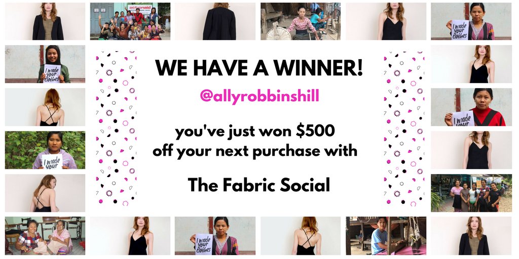 ActionAid_aus's tweet photo. Congratulations to @allyrobbinshill who just won $500 of #ethicalthreads from @TheFabricSocial - and hats off to all who entered the comp! https://t.co/pPZOrTJy51