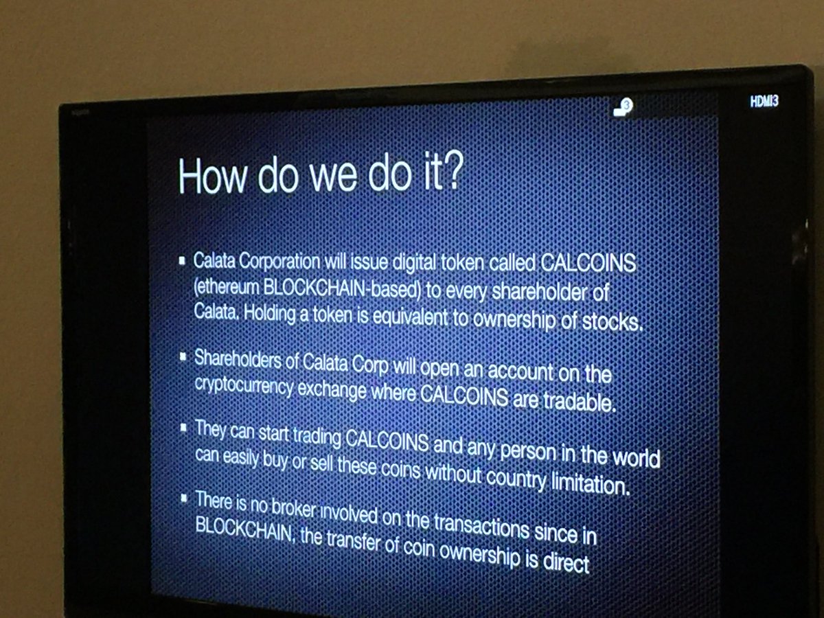 wddeguzman's tweet photo. Here is Calata’s plan.  Cut out the $PSE and the broker.  Peer to peer trading on crypto currency markets using Blockchain technology. https://t.co/nzSjjlpKQs