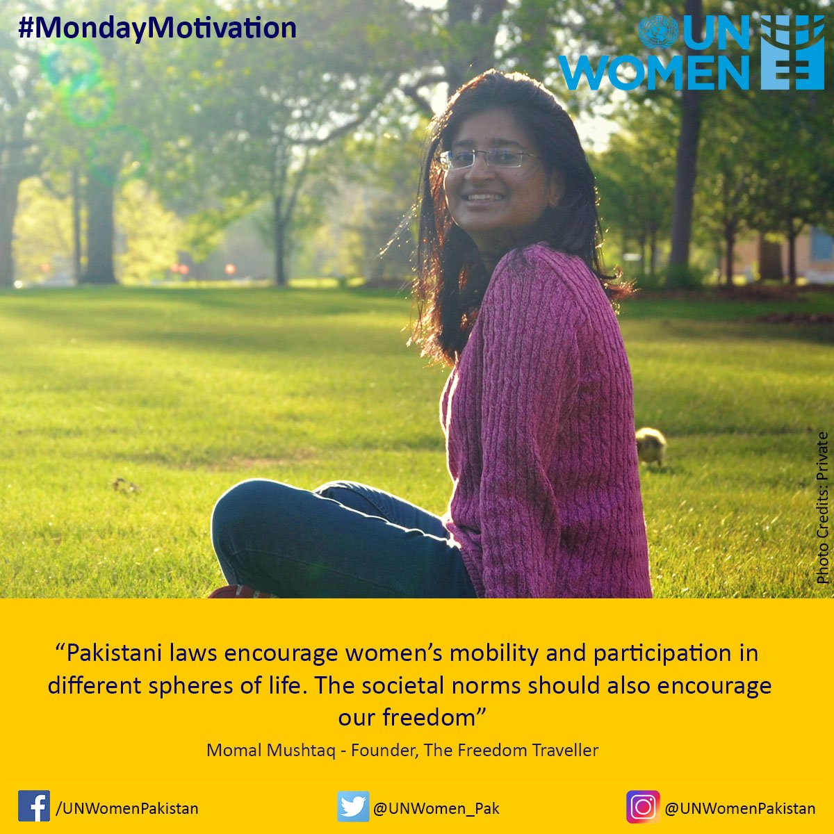 unwomen_pak's tweet photo. #MondayMotivation #GoodAfternoon #Pakistan "I was able to free myself from restricted mobility and now I am enabling women to realize the importance of being able to move around freely, without any fear." - Momal Mushtaq
More: https://t.co/A0i6l7qvdZ https://t.co/IFSgdPmNNv