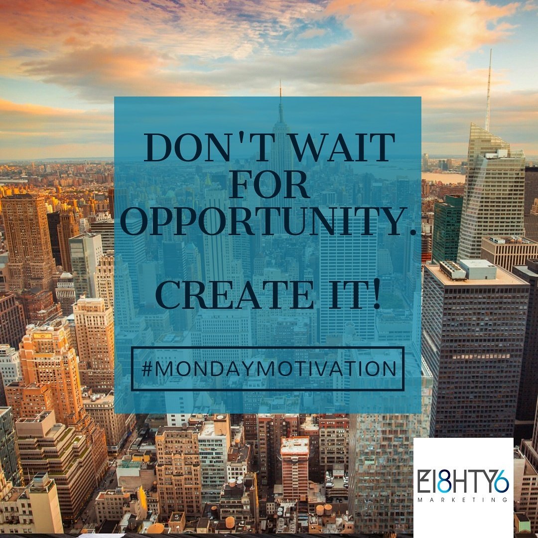 eightysixmark's tweet photo. Opportunities are created! Have a blessed week👊 #MondayMotivation #Quote #quoteoftheday #JhbEntrepreneurs https://t.co/6C1KuSDZ5x