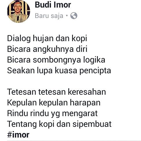 budiimor's tweet photo. #imor #puisihujan #puisikopi https://t.co/7o5l0sygUh