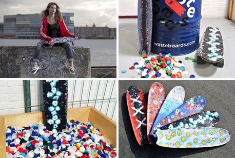 #Wasteboards maakt #skateboard van #doppen van #plastic #flessen: ow.ly/4M2O30gaIjS #verpakken #recycling