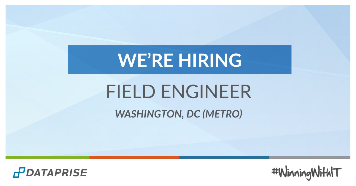 Dataprise's tweet image. Calling all IT guru&apos;s: #Dataprise is hiring Field engineers experienced with #Microsoft technologies. Apply now! bit.ly/2xhx62S