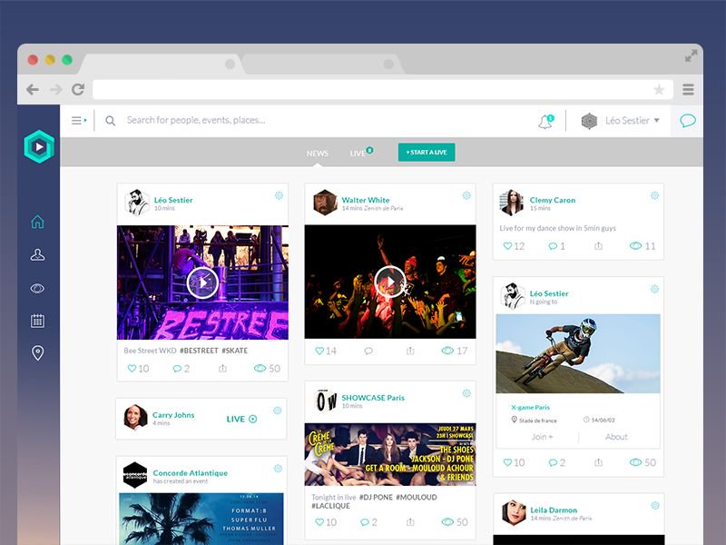 Siteup News Feed Social Network Concept Template User Interface By Leo Sestier T Co Py05yaush0