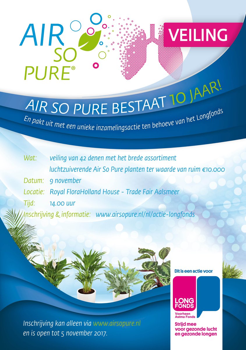 Doet u ook mee aan onze Longfonds actie? Bied mee via airsopure.nl/nl/bied-mee