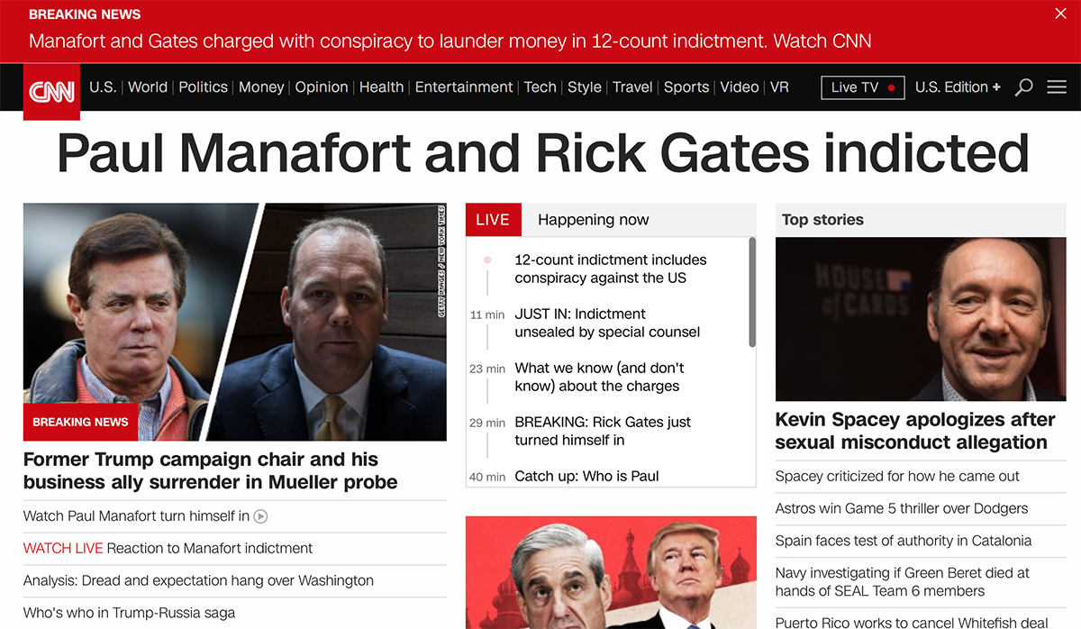 Drewtoothpaste On Twitter Compare The Cnn And Fox News Headlines On The Morning Of The Manafort Arrest