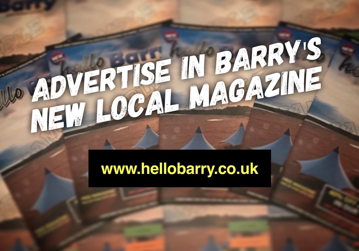 Advertise in Barry's new local magazine - 40% off for our launch edition!
hellobarry.co.uk/advertising #barry #rhoose #sully #valeofglamorgan