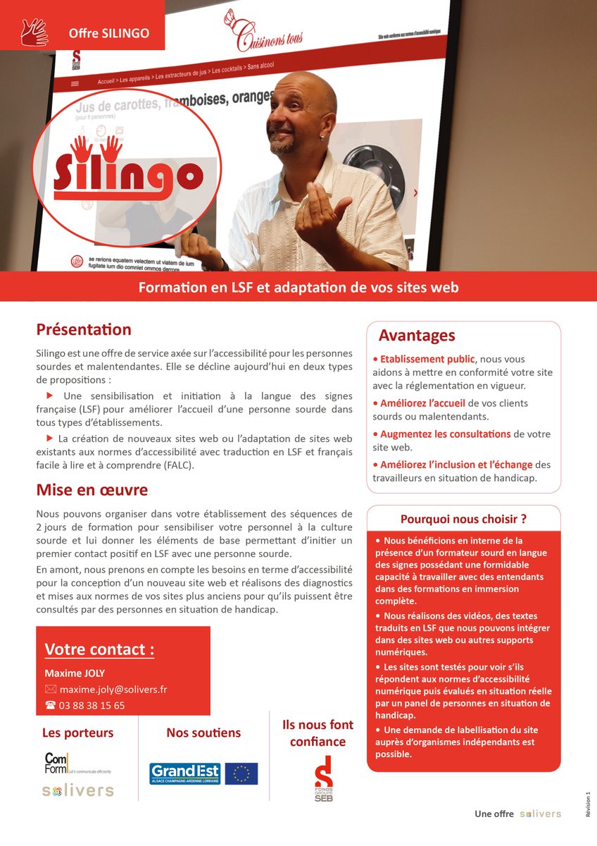 Solivers1's tweet photo. Nous formons votre personnel en langue des signes et vous aidons à mettre vos sites en conformité avec la réglementation en vigueur https://t.co/GxdO93aKXf