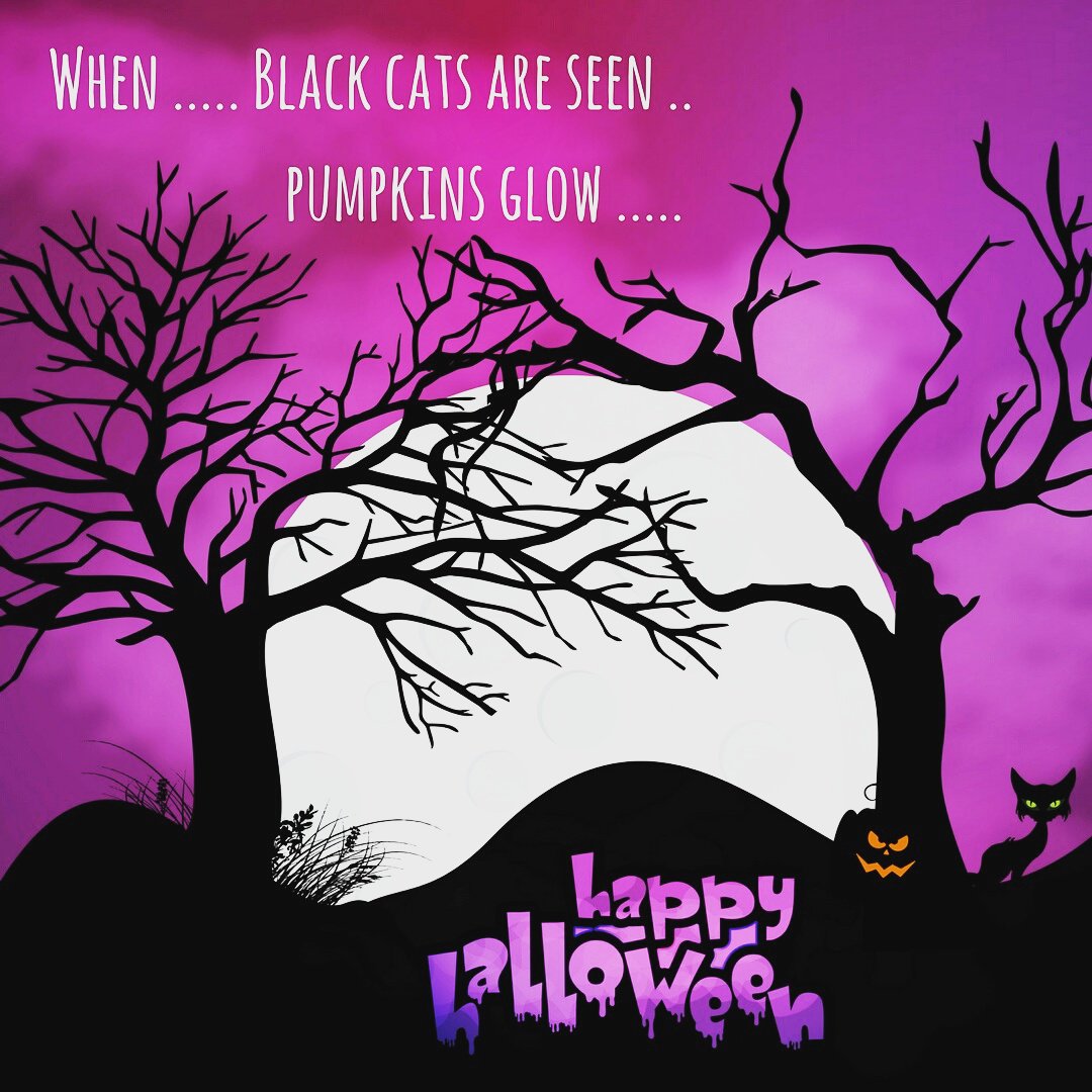 FreshOnFace's tweet image. ... When Black Cats are seen, Pumpkins glow, the Moon laughs &amp;amp; whispers, 'tis near HALLOWEEN! ... 
#Halloween 
maiaandmore.com