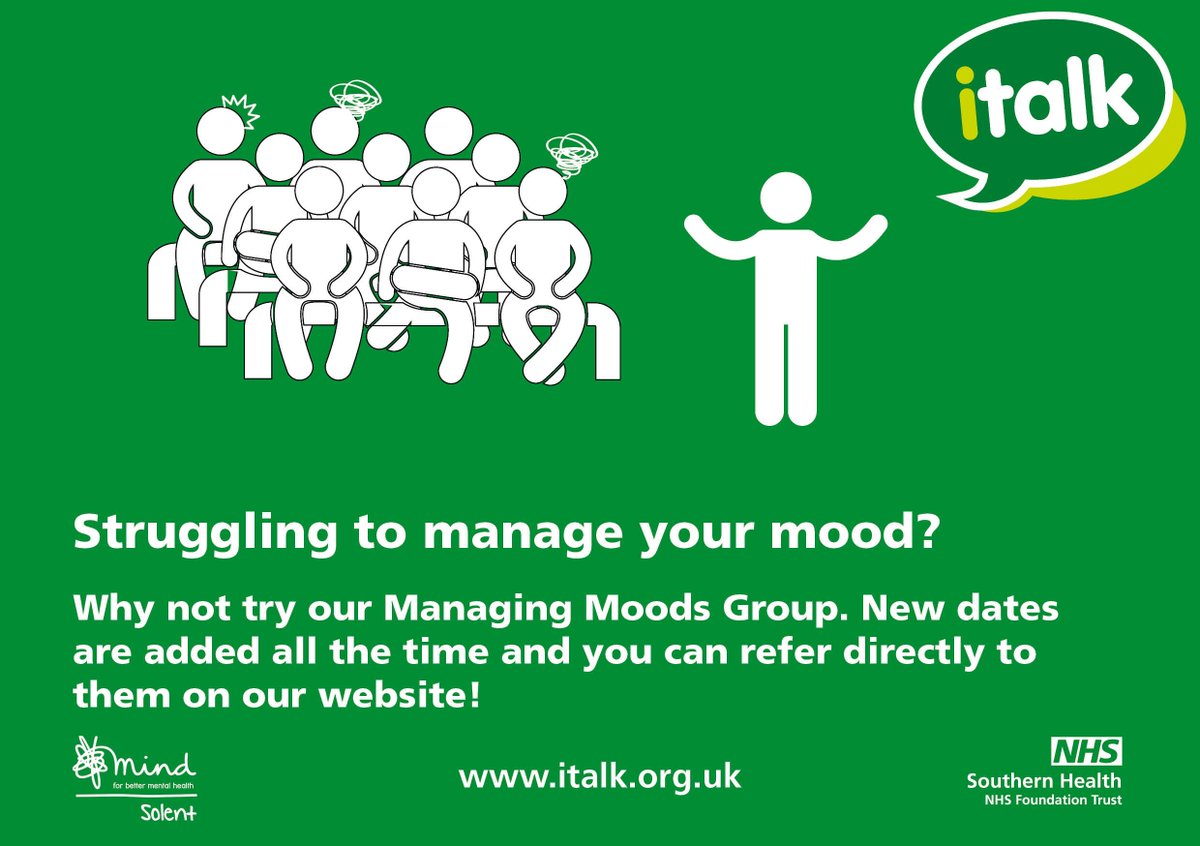 NHSTTHampshire's tweet image. New dates for our Managing Moods groups staring in November, visit the website for more info and to book your spot! italk.org.uk/how-can-you-he…