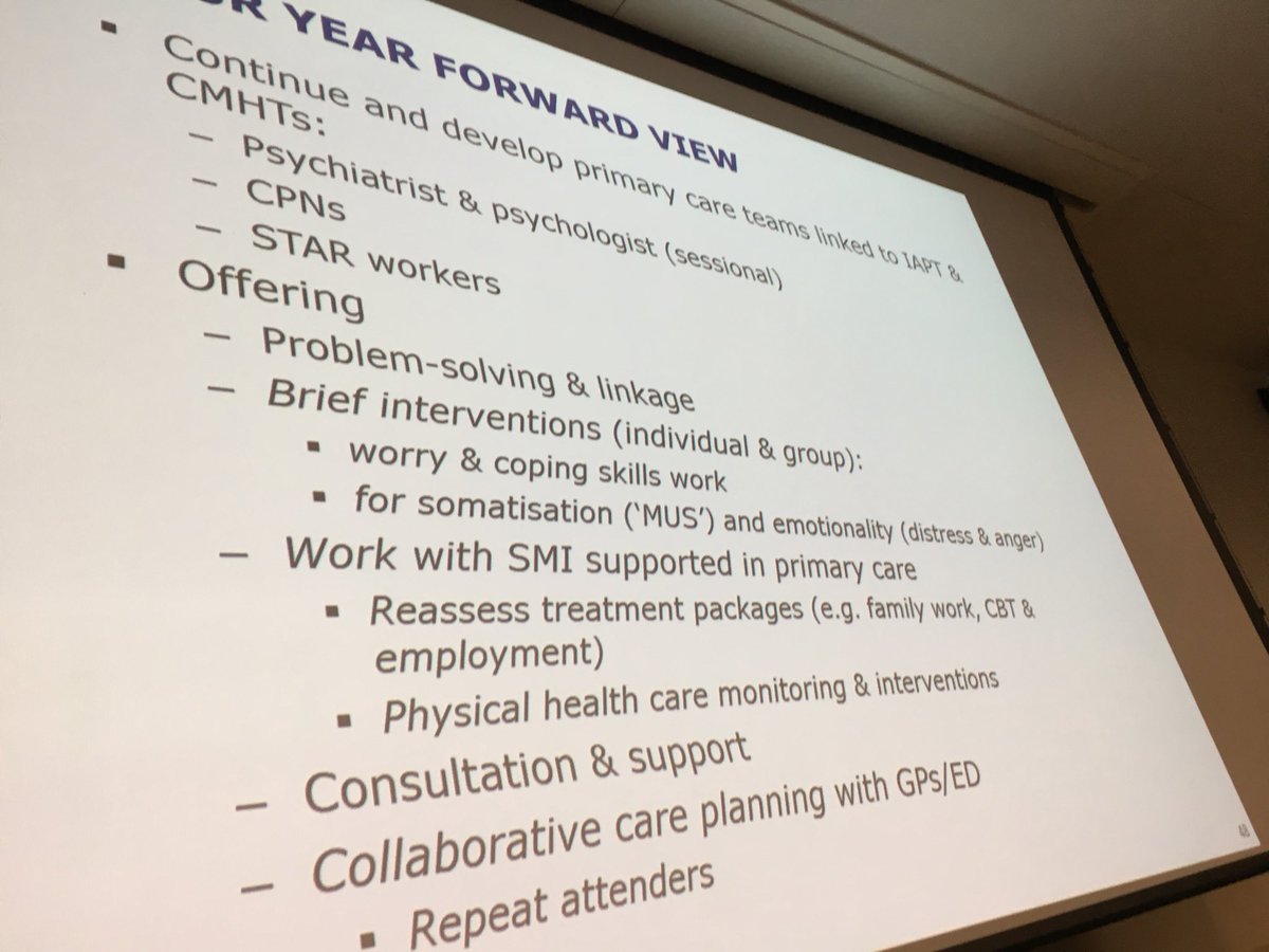 DrG_NHS's tweet image. Vision of #primary care #mentalhealth in @southern : Gr8 work by David Kingdon clinical director &amp;amp; team #carepathwaysMH