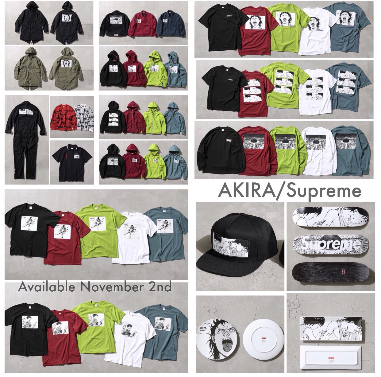 DropsByJay on X Supreme x Akira Dropping This Thursday November 2nd As Expected Huge Collab From Outerwear Tee Hats Decks Accessories Stickers https t fuB41UWSqF X