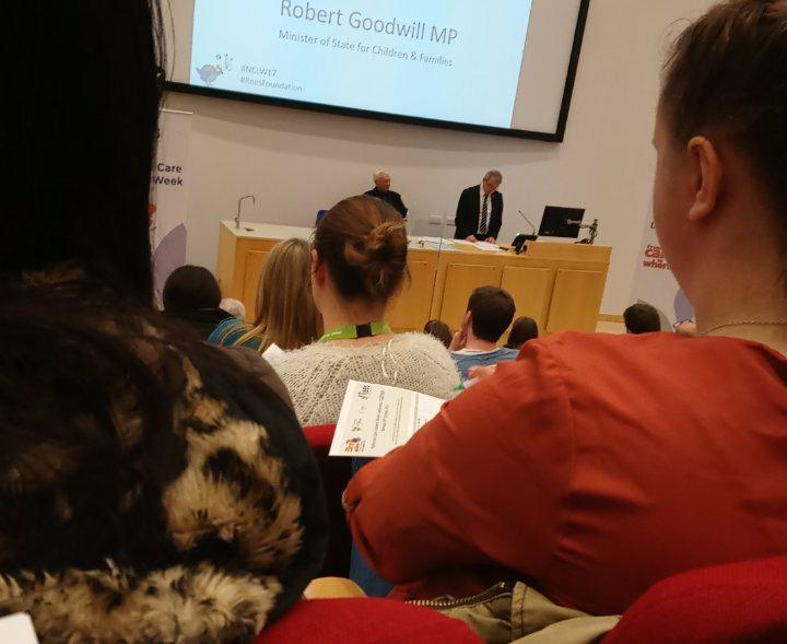 MelissaByram's tweet photo. Robert Goodwill Minister of State for Children and Families speaking about supporting Care Leavers #CareLeaversWeek #NCLW17 #ReesFoundation https://t.co/UBDBi71U6U