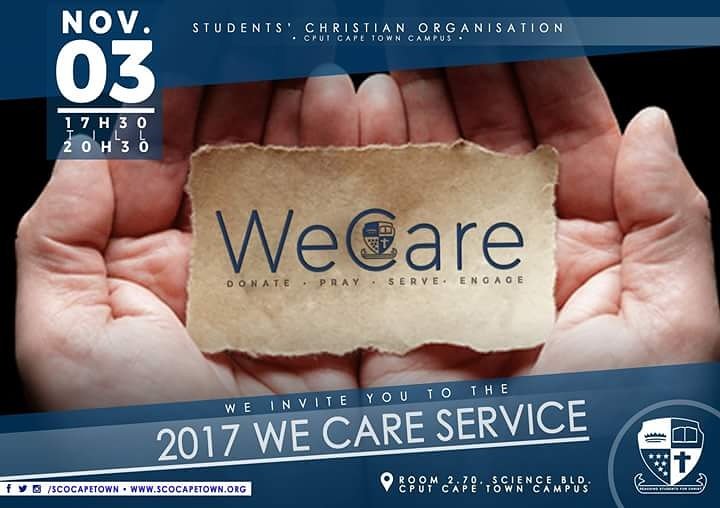 SCOCapeTown's tweet photo. #THISFRIDAY: Help us be the light to our community. We continue to #PrayForCPUT & #prayforstudents needs, #becauseWeCare. ๐
#SCOWeCare17 https://t.co/PBXLbnfety