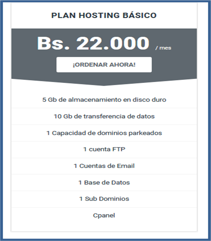 El plan #hostingbasico te permite iniciarte digitalmente. Luego podrás ampliarlo sin problema. Consulta con nosotros las alternativas.